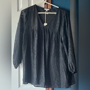 Jodifl Black Sparkly Top - Size M
